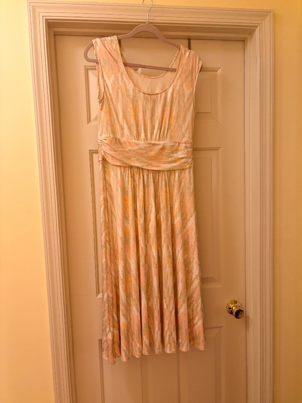 Peach and tan dress
